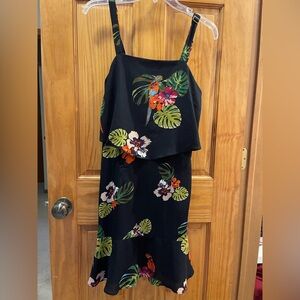 Coco + Carmen Black Tropical Floral Sundress